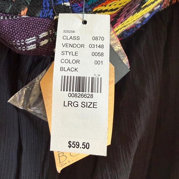 Billabong Womens Black High Low Dress Embroidered Strapless Boho Size Large NEW - Picture 8 of 16